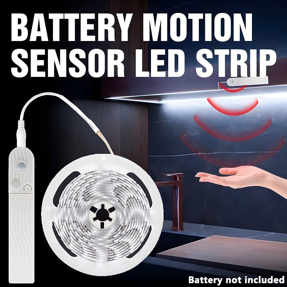 2835 SMD PIR Sensor De Movimento Luz LED Do Gabinete 1m 2m 3m DC 5V Fita De Bateria Sob A Lâmpada De Cama Luzes Decorativas