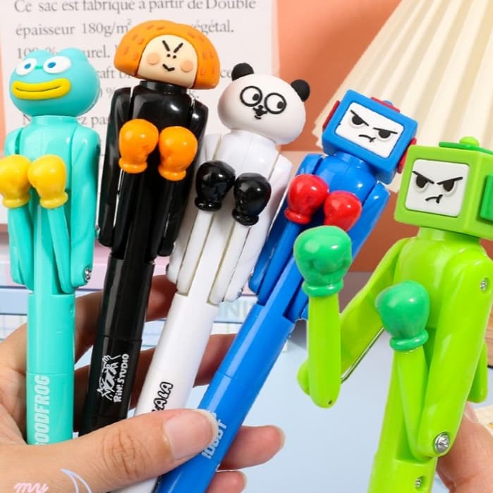 Nova Caneta De Boxe Criativa E Divertida Com EsferográFica Funny Cartoon Press Para Descomprimir Presentes Papelaria Est