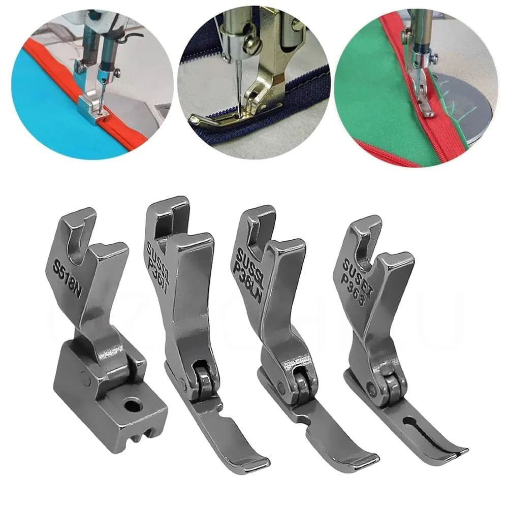 4 Calcador Pregar Aplicar Ziper Comum e Invisivel Industrial