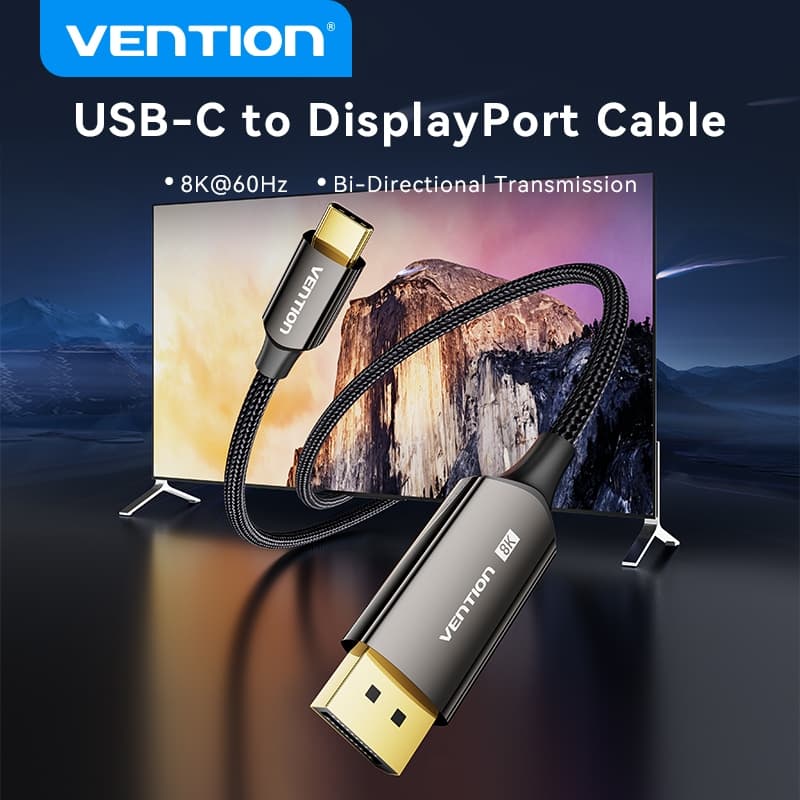 Vention 8K Bi-Directional Cabo Conversor USB-C para DisplayPort para Computador