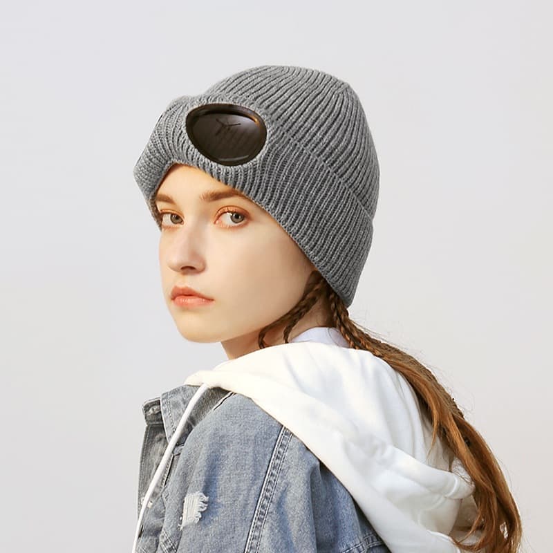 Panamá Bonés De Lã De Malha Masculina E Feminina Pullover Cold Hat Pilot Glasses Plush Caps Moda Outdoor Warmth Cap H148