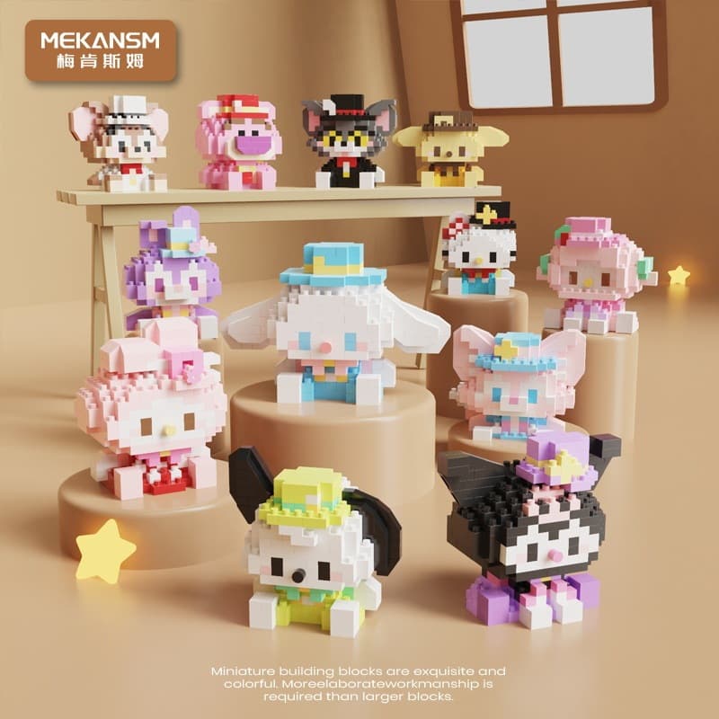 Blocos De Bonecas Top Hat party , Brinquedos Educativos Stem Para Crianças (Whitout box)