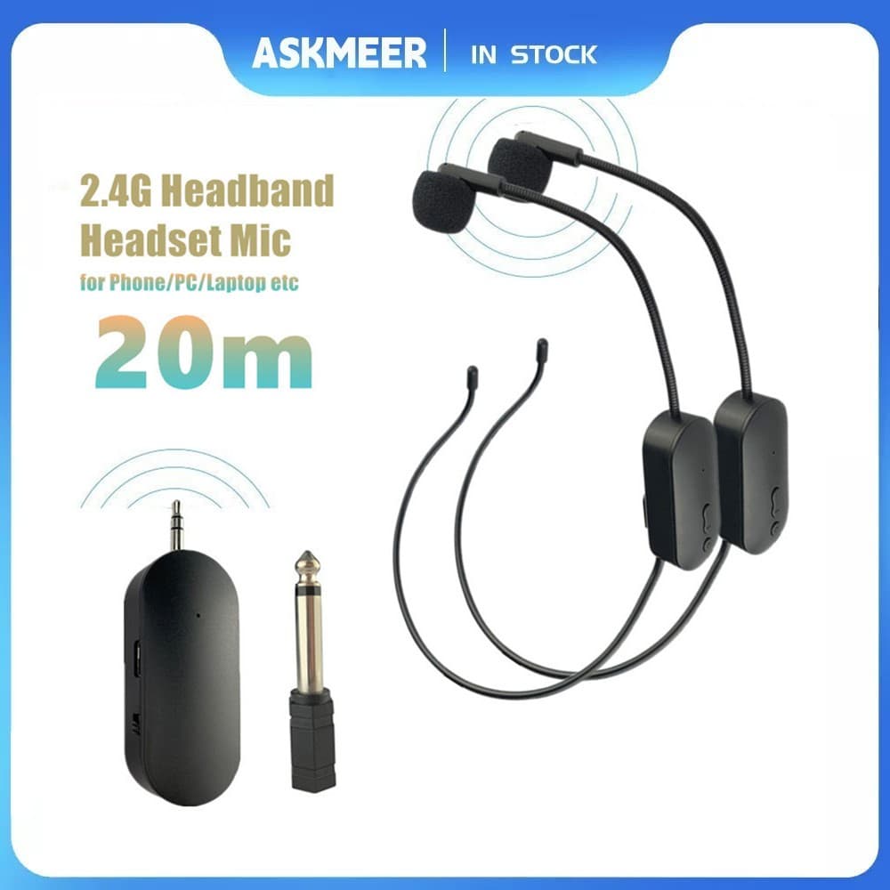 Profissional Head-mounted Headset 2.4Ghz Microfone Sem Fio Para Telefone Misturador Amplificador De Áudio Portátil Alto-