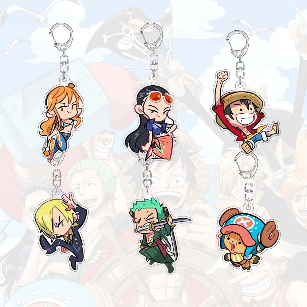 Chaveiro One Piece Cartoon Ornamento Anime Periférico Acrílico Pingente Chaveiros