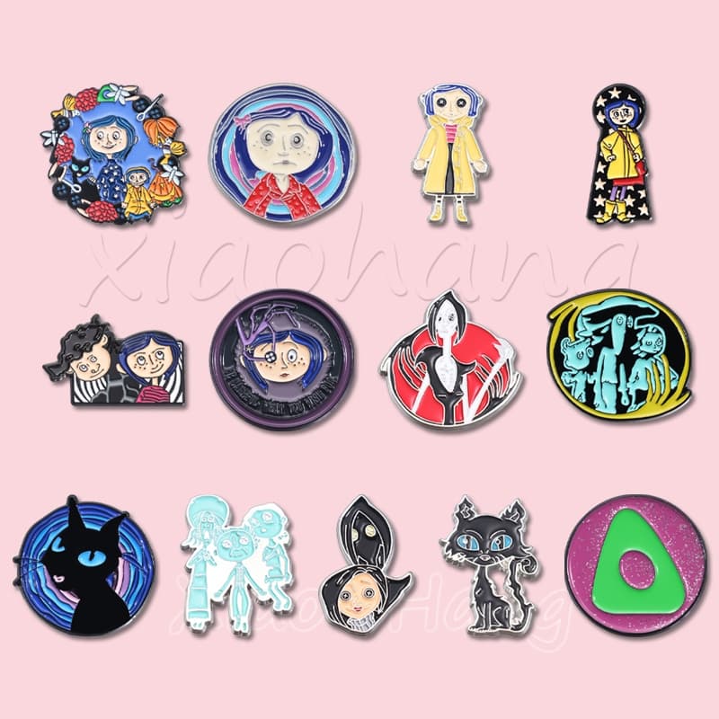 Punk Thriller Coraline Pins Broches O Filme Secreto Porta Horror Broche Crachás Lapela Alfinete Jóias De Halloween Presente Para Amigos