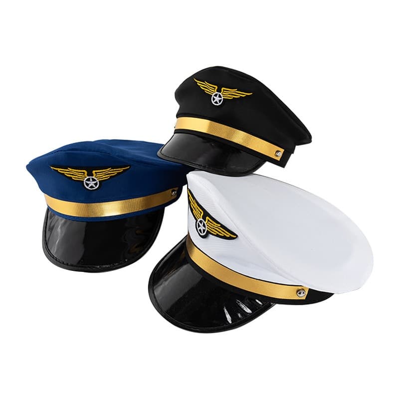 Boné Piloto Da Linha Aérea Congme Para Meninos Meninas Carreira Adulta Vestir Chapéu Acessório Cosplay Capitão Uniforme