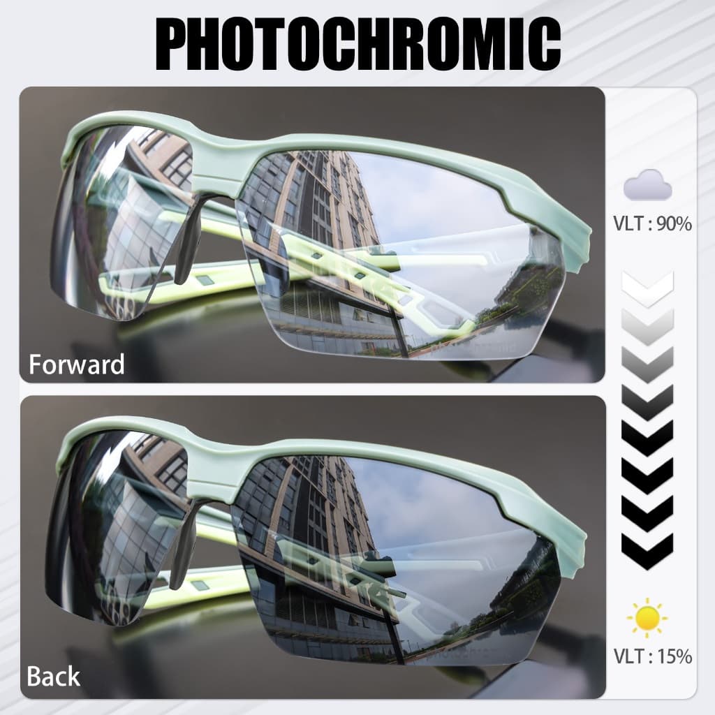 Scvcn Moda Fotocromática UV400 Óculos De Sol Proteção Para Condução Homens Esportes Ao Ar Livre Squash