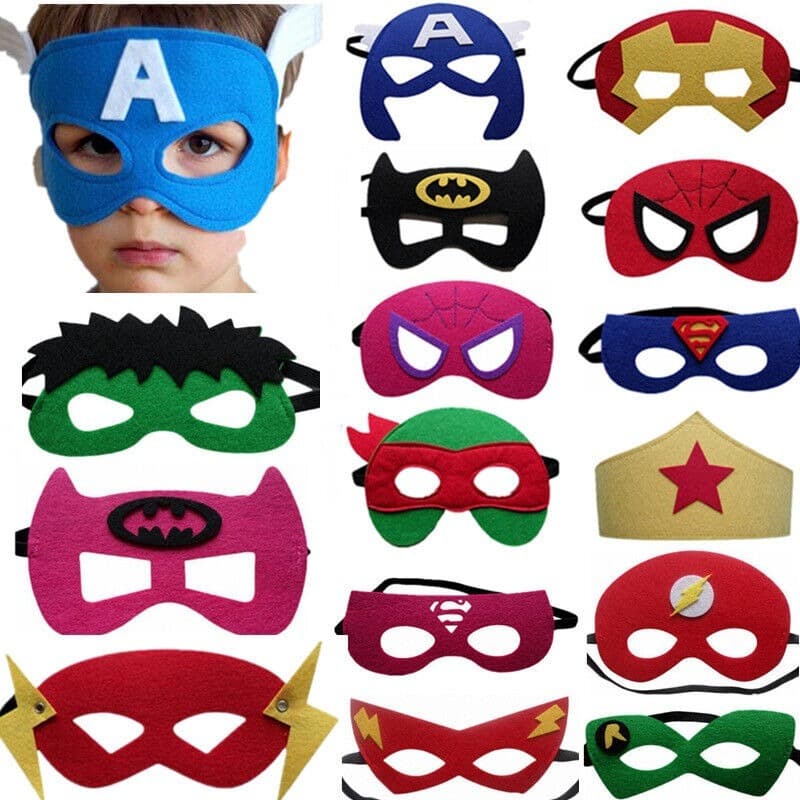 Máscara De Feltro Para Os Olhos De Halloween Super-Herói Homem Aranha Padrão De Festa Crianças