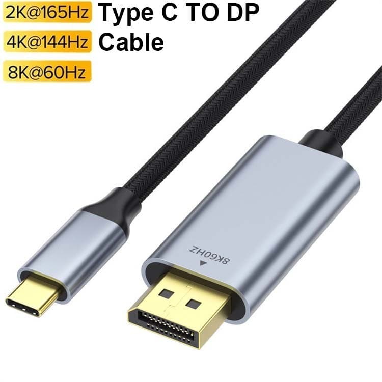 Cabo Tipo C para Displayport 8K USB C para DP 1.4 8K 60Hz 4K 144Hz Thunderbolt3/4 Adaptador de Vídeo para PC Laptop