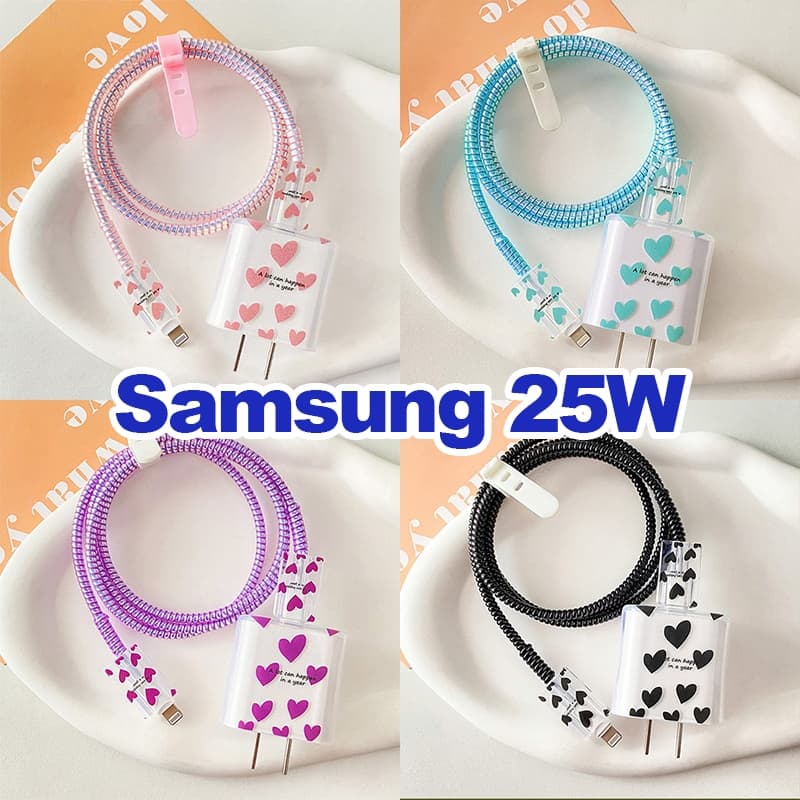 Capa protetora de Carregador Samsung 25w Aplicável ao Amor Capa protetora de cabo de dados do Headgear de Carregamento P
