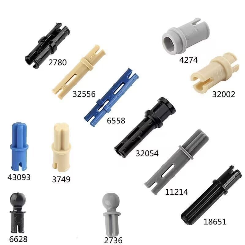 Moc Peças de tecnologia de pequenas partículas Bloco de construção de pinos EV3 9686 Acessórios Parafuso de pino de eixo liso 2780 3673 6558 3749