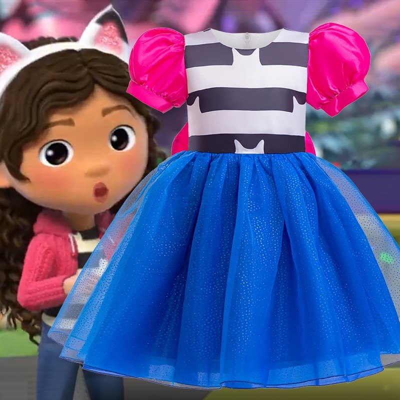 3-10 Anos Gabby Meninas Vestido de Princesa Presente de Aniversário de verão