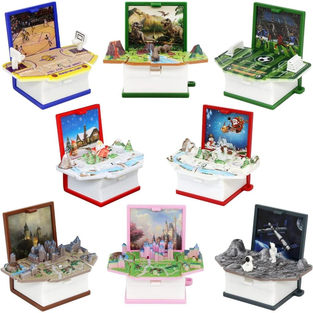 Mini Livros 3D Chaveiro Brinquedos Para Crianças , Verde , Meninos Meninas pop up Dinossauros , Chaveiros Fofos Chaves D