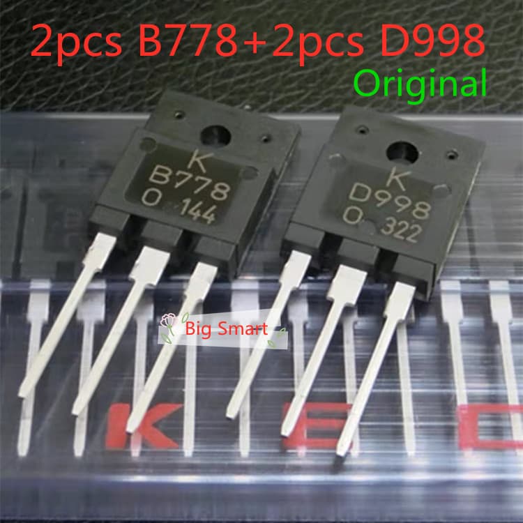 10 Pçs 4 Original 2SB778 2SD998 B778 D998 TO-3PF KTB778 KTD998 KB778 KD998 transistor De Tubo De Alta Potência Correspondente Ao Áudio