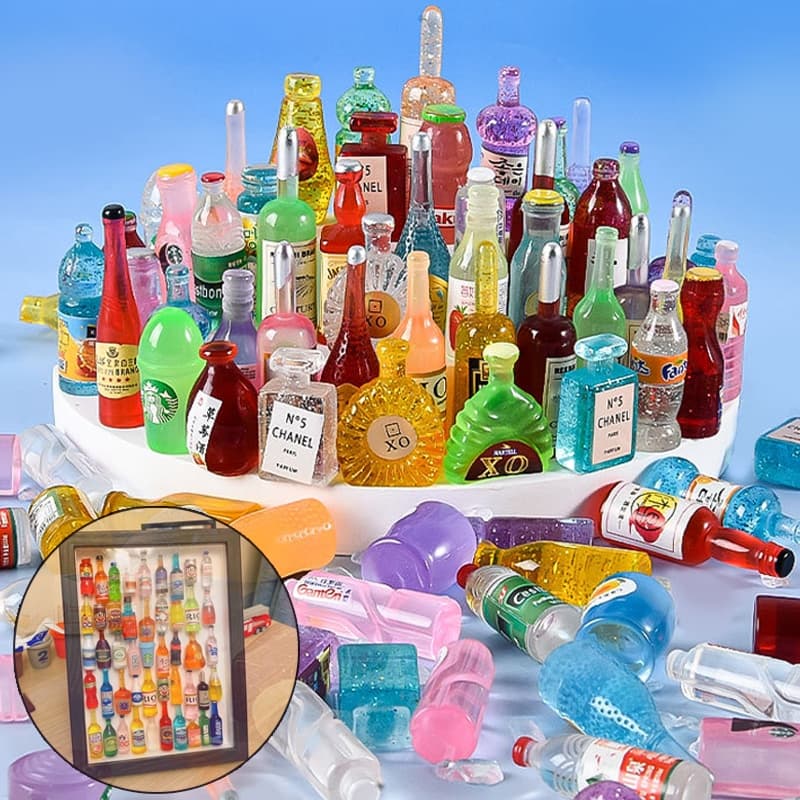 Garrafas De 30pcs Miniaturas De Bebidas Alimentícias Finja Jogar Cozinha Jogo Festa Brinquedos Luminosos Mini Bricolage Decorações Feitas À Mão