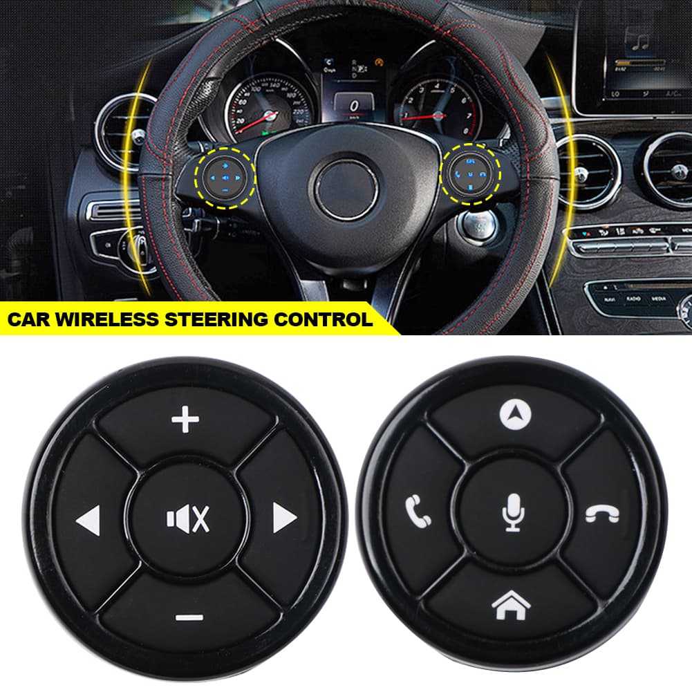2 Pçs 10 Chave Botão De Controle Do Volante Carro Música Sem Fio Navegação GPS Rádio Remoto D9F2