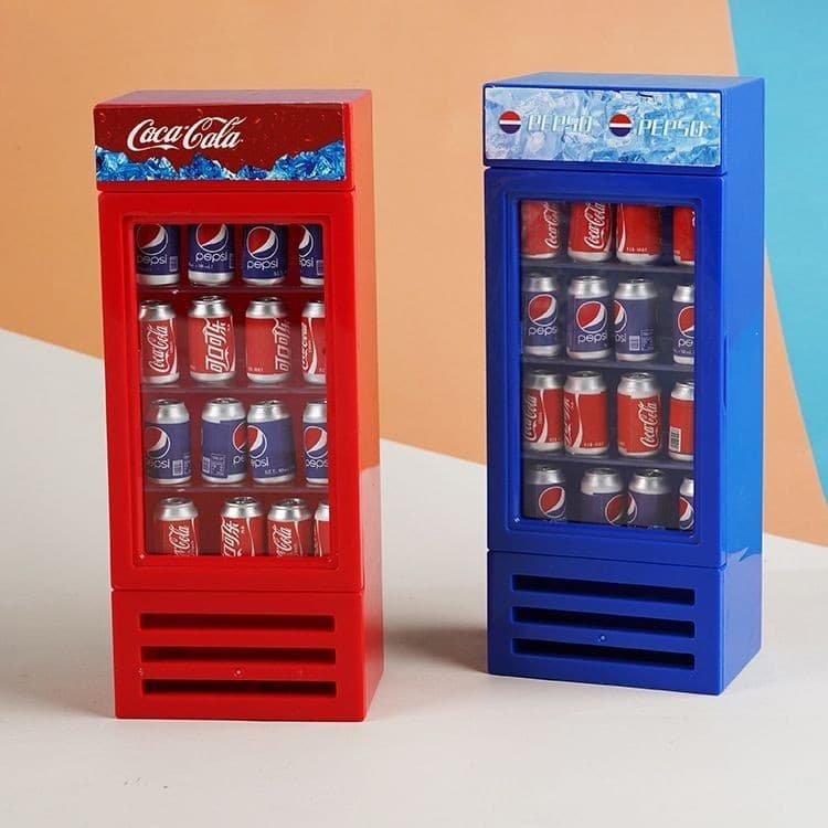 Novo Mini Simulação Frigorífico Cola Freezer Miniatura Bebidas Armário Brinquedos De Cozinha Decorações