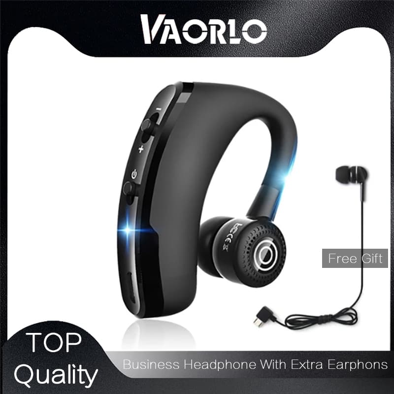 VAORLO V9 Fone De Ouvido Bluetooth Business Headphone + Fones Extras Ruído HD Cancelar Rotação Do Suporte De Chamada