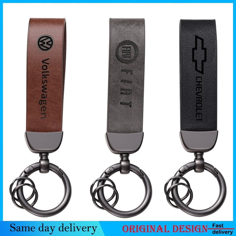 Universal Chaveiro Couro Feminino Masculino Chaveiro De Carro Chaveiro Para Carro 360 Graus Rotatível Com Anel D Anti-Perda