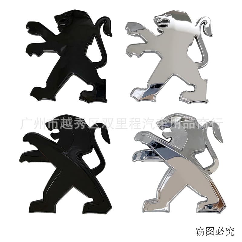【 Peugeot 】 3D ABS Chrome/Black logo Modificação Personalizadaauto Carro Emblema Do Tronco Traseiro Crachá Adesivo Decalque Acessórios Decorativos Para