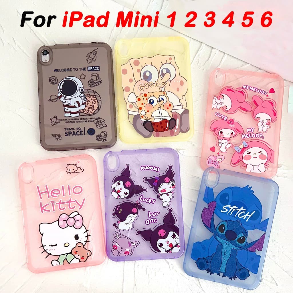Capa Para iPad Mini 1 2 3 4 5 6 7 2025 A17 Pro 8,3'' 7,9'' de tablet anti-queda TPU bonito dos desenhos animados