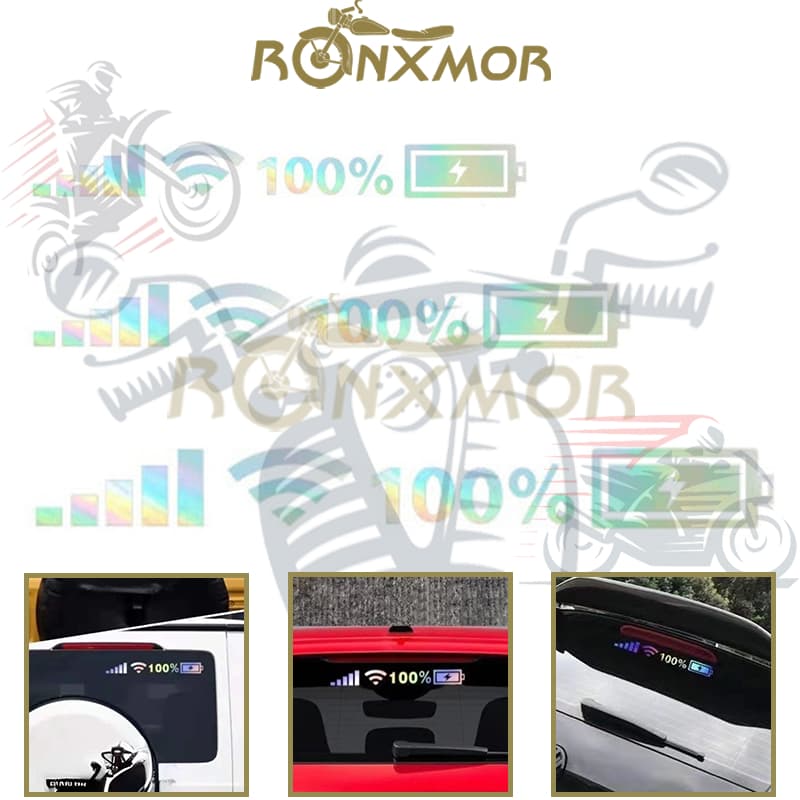 RONXMOR 1PC Pára-Brisa De Carro WIFI 100 % Bateria Padrão Adesivos Sinal Motocicleta E-bike Decalques Reflexivos Acessór