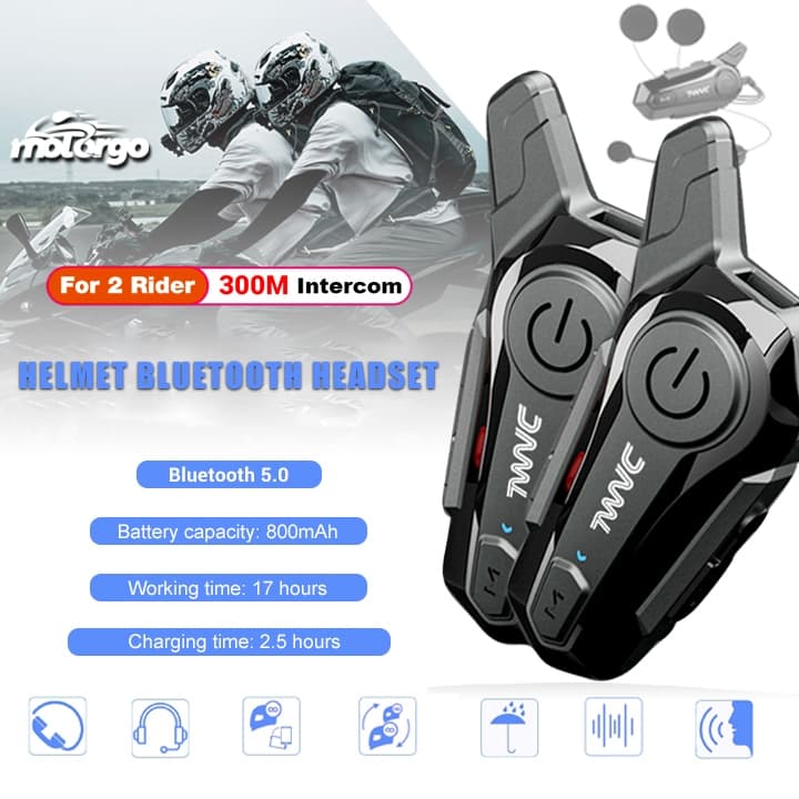 1/2Pcs Fone De Ouvido Intercomunicador De Motocicleta Bluetooth Para 2 Motociclistas 300M Interfone Sem Fio Chamada Mãos-Livres