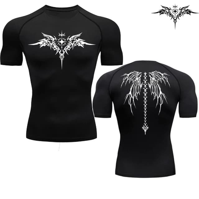 Com Impressão Anime, Camiseta Casual de Compressão Masculina, Com Impressão Anime, Roupa Esportiva de Ginásio de Secagem Rápida, Roupa Esportiva, Manga Curta, Respirável, S-3XL
