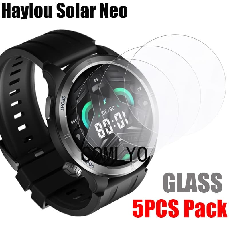 Para HAYLOU Solar Neo Vidro Temperado Protetor De Tela De Smartwatch Relógio Inteligente 9H 2.5D Film