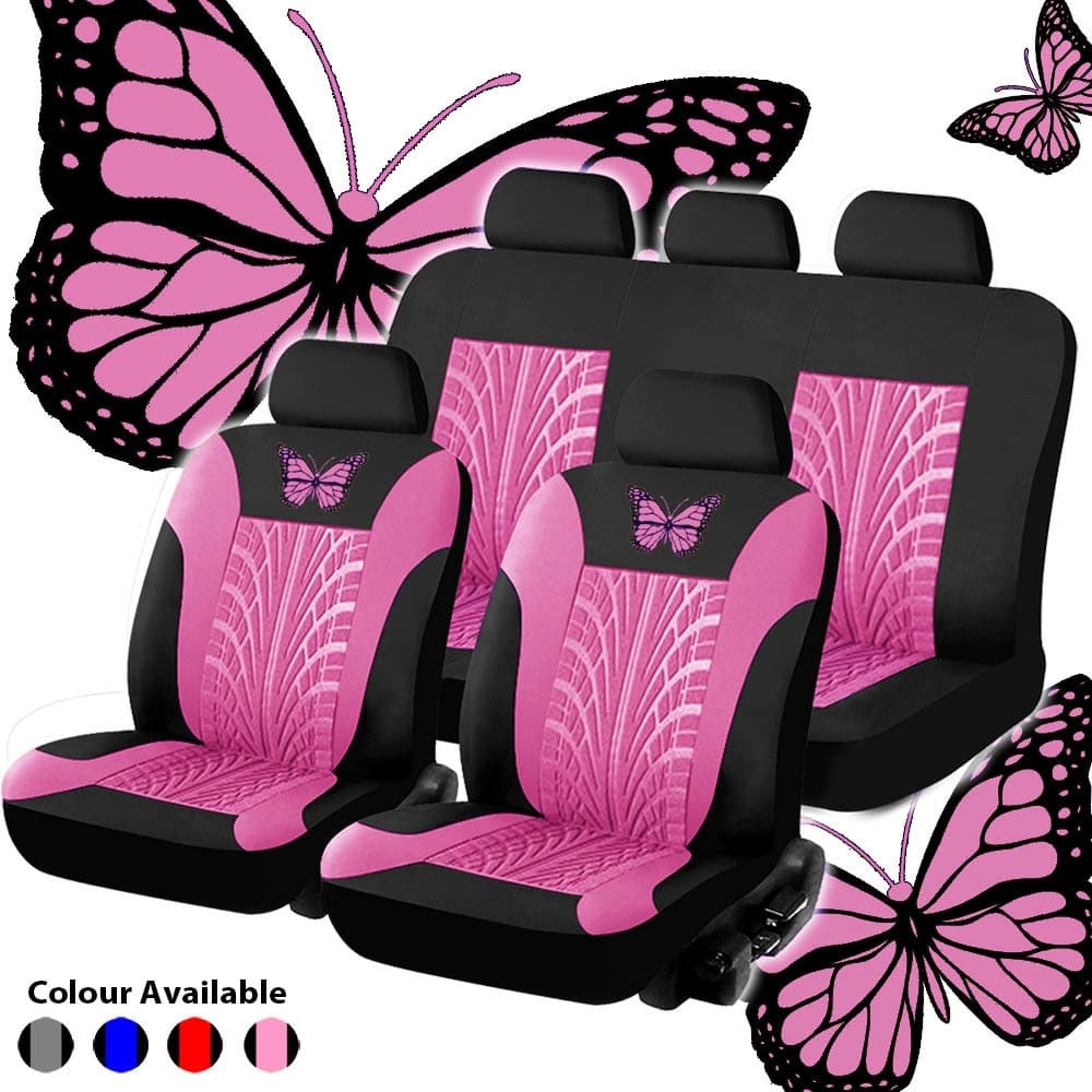 Moda Capa Do Assento Carro Tecido Padrão Borboleta Fofo Geral Almofada Acessórios
