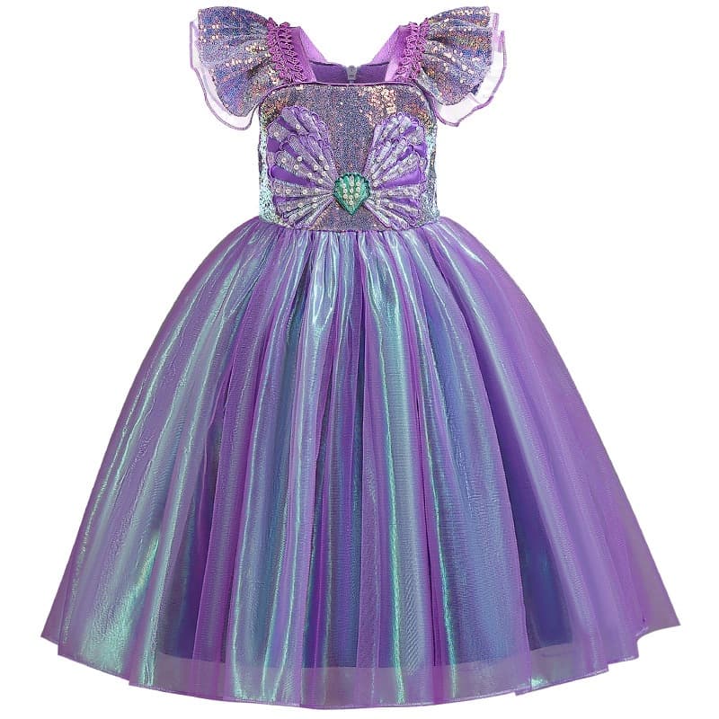 2-8 Anos Sereia Meninas Princesa Vestido De Verão Moda De Natal Roupas Para Crianças