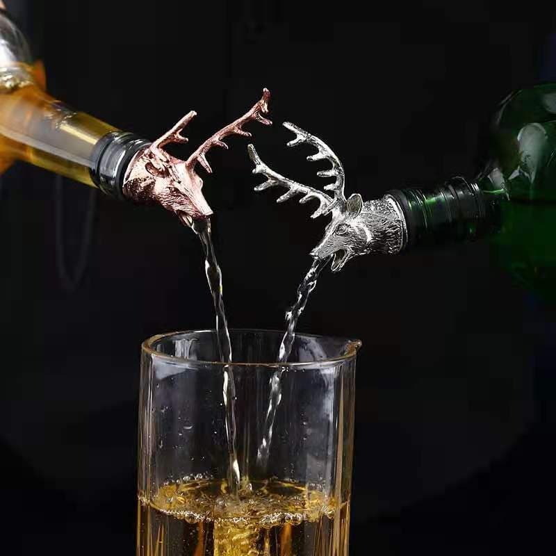 Cabeça De Cervo Vinho Pourer Garrafa Rolhas Liga Zinco Barra Ferramentas Festa De Casamento Bebidas Aeradores vin Acessó