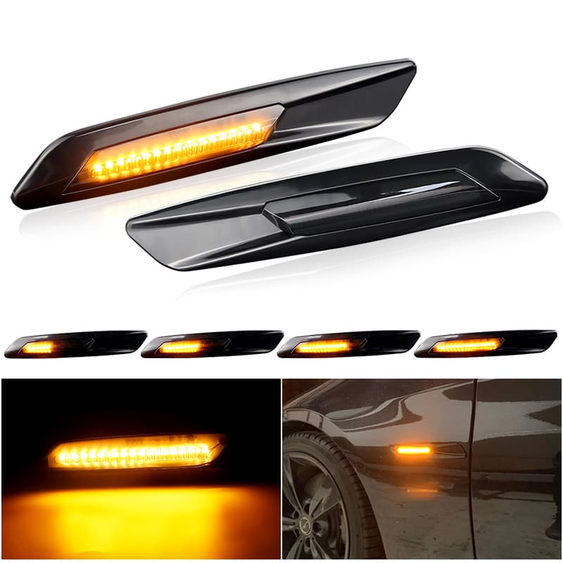2pcs Luzes De Sinalização Dinâmica LED De Giro Marcadoras Laterais Para BMW 1 3 5 Series F30 E90 E91 E92 E46 E60 E61 X1 E84 E82