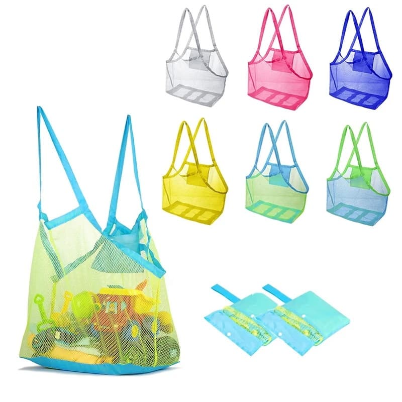 Saco De Areia Portátil De Malha Para Crianças Saco De Armazenamento De Brinquedos Para Crianças Grande Saco