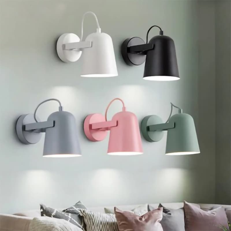 Nordic E27 LED Lâmpada De Parede Ferro Rotativo Arandelas Luz Interior Casa Cozinha Quarto Cabeceira Sala Estar Decoraçã