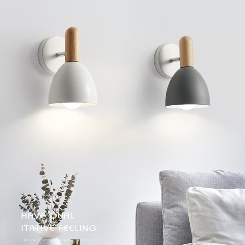 Nordic Moderno E27 LED Lâmpada De Parede Ferro E Madeira Arandelas Luz Interior Casa Quarto Cabeceira Sala Estar Escadas