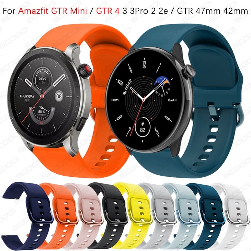 Pulseira Esportiva De Silicone Para Huami Amazfit GTR Mini/4/3 Pro/2/2e 47mm 42mm Smart Watch Band