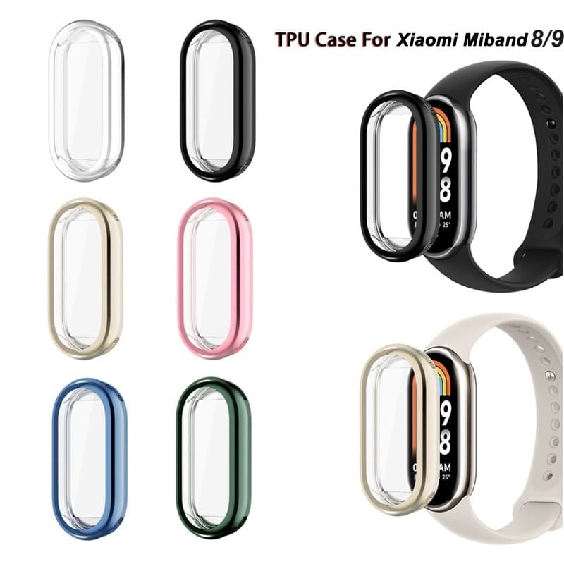 Capa TPU Para Xiaomi Miband 10 9 8 Mi Band 8 9 Macio Brilhante Banhado Fino Completa