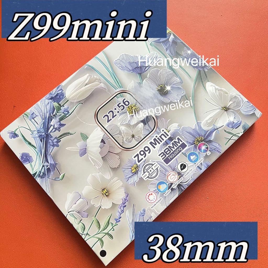 38MM Smartwatch Z99 mini Com 3 Pulseiras Grátis Relógio Esportivo Feminino E Masculino De 1.75 Polegadas Inteligente