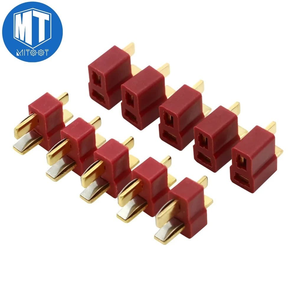 20pcs Conectores De Bateria De Alta Qualidade RC Lipo Helicóptero T Macho Fêmea Para Deans (10 Pares)