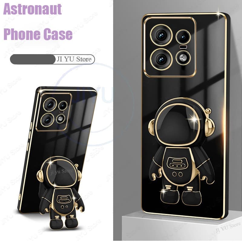 Capinha Para Motorola Edge 50 Pro 5G Caixa De Com Suporte Estereoscópico Dobrável  Astronauta telefone de prova de choque