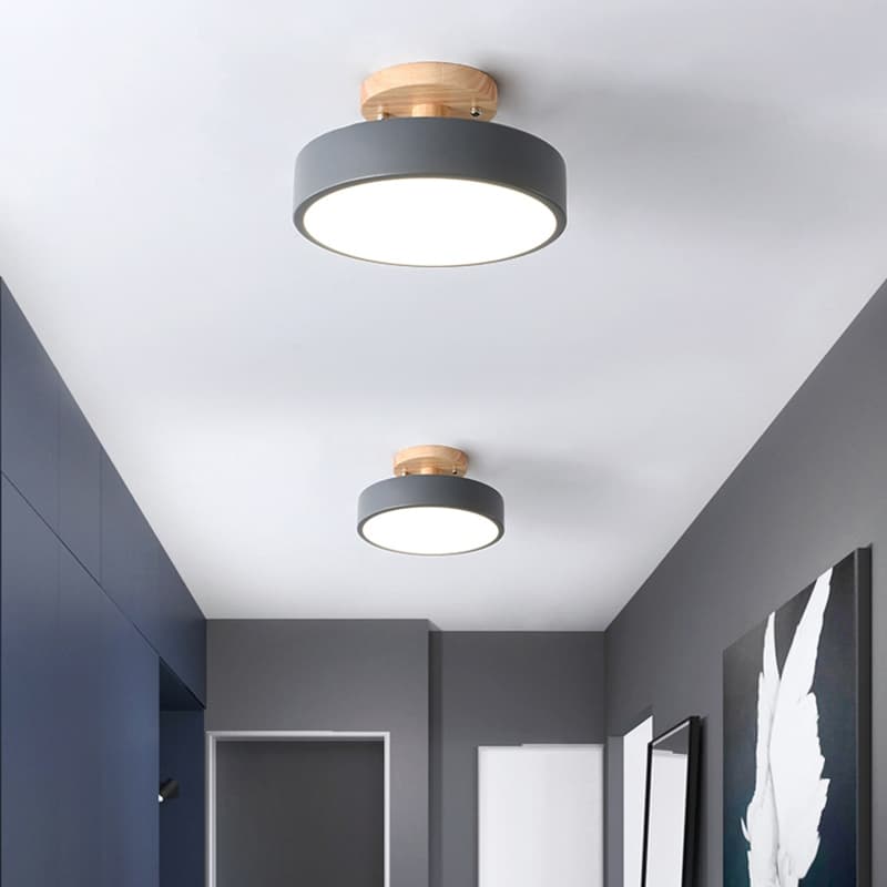 Simplicidade Moderna LED Luz De Teto Ferro E Madeira Lâmpada Interior Casa Quarto Sala Estar Corredor Decoração Iluminaç