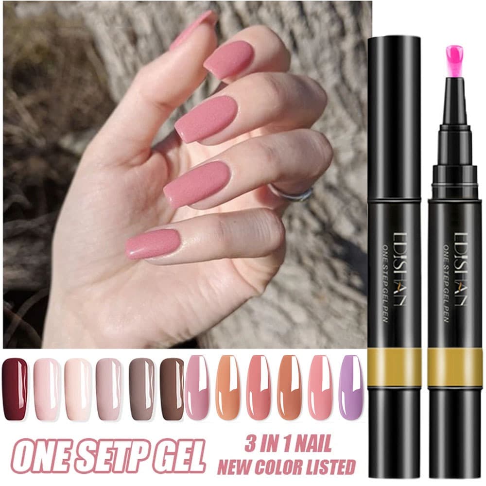 12 Cores 3 Em 1 Cola De Um Degrau Base Híbrida De Gel De Unhas Manicure Caneta De Polimento