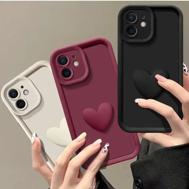 Xiaomi POCO X6 X5 M6 14T Pro 4G 5G Bonito 3D Amor Coração Silicone Caso Cordão Alça De Pulso Capa