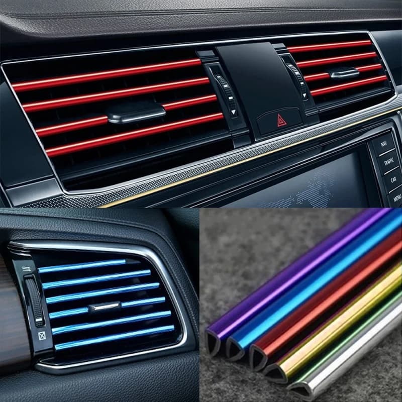 20cm Saída De Ar Condicionado Para Carro Tiras Decorativas Em U Forma De Decoração De Canto De Porta De 10PCS