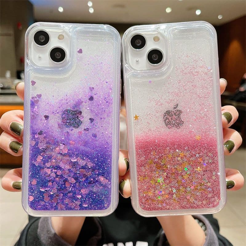 Capinha iphone 17 pro max glitter rosa para capinha iphone 15 14 13  11 capa fashion para celular