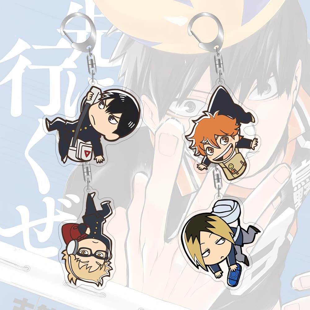 Chaveiro De 55mm Ins Haikyuu Cartoon Personagem De Desenho Animado Acrílico Anime Saco Derivativo Pingente Criativo