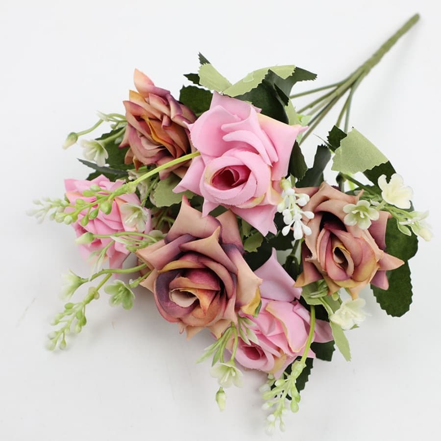 Decoração De Flores De Buquê De Rosas Artificiais Para Mesa De Casamento , Casa , Escritório E Festa