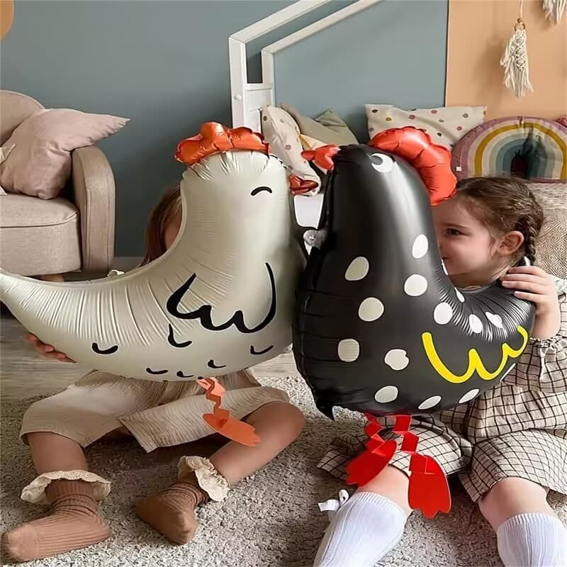 Balão De Folha De Alumínio Para Frango De Estimação Andando , Adequado Presentes Crianças , Pé De Animal , Decoração De Festa De Aniversário Com Tema De Bebê Galinha