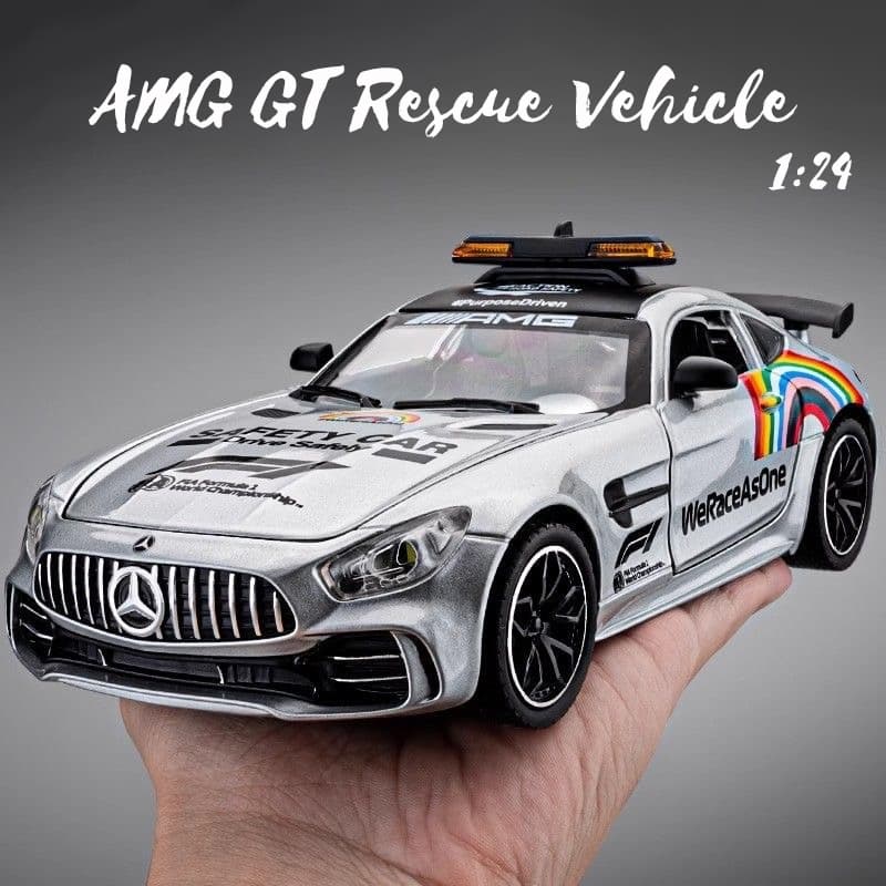 1 : 24 Balança Benz AMG GT Veículo De Resgate Modelo De Carro De Liga Leve Diecast Som Coleção De Amantes De Carros Kids Birthday Gift Metal Boys Toys